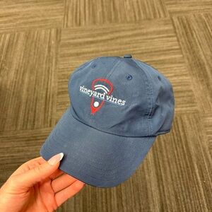 Vineyard Vines Navy with Red Embroidered Lacrosse Stick Cap Hat